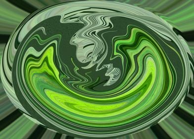 Abstract Rare Twirl Green1