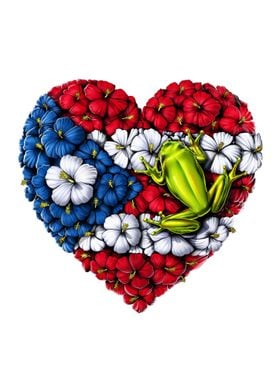 Puerto Rico Floral Heart