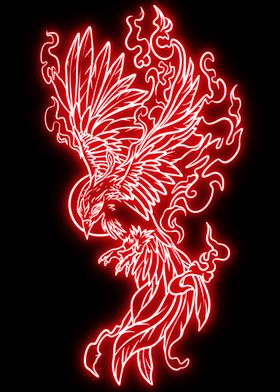 neon phoenix bird