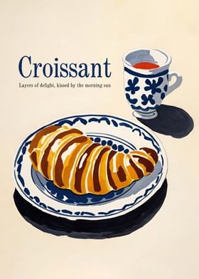 Retro Croissant Poster