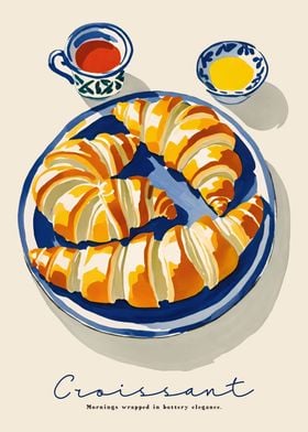 Croissant Breakfast Poster