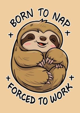 Cute Sloth Born to Nap