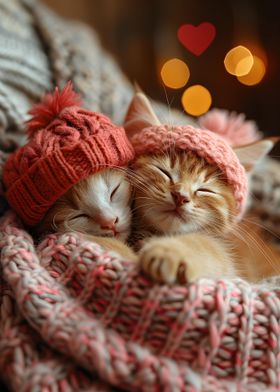 Cute Kitten in Winter Art