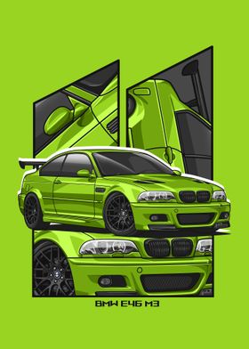BMW E46 M3 green light