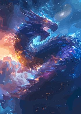 Fantasy Blue Dragon Beast