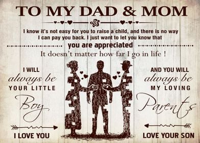 To My Dad And Mom From Son