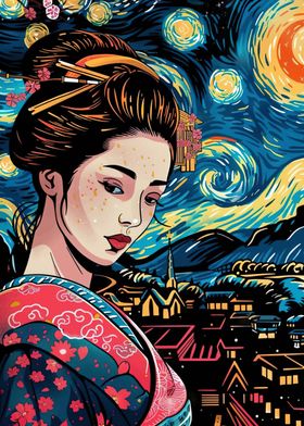 Geisha Japan Van Gogh