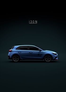 Blue Hyundai i30N 2021