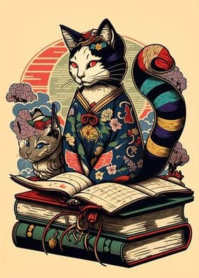 Cat Kimono Book Japan