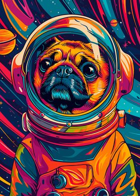 Astronaut Pug Space Animal
