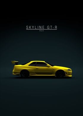 Nissan Skyline GTR R34 Yel