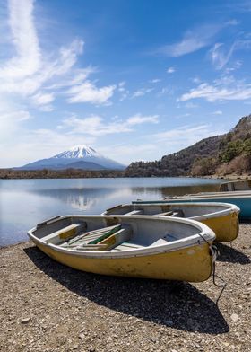 Lake Shoji with Mount Fuji