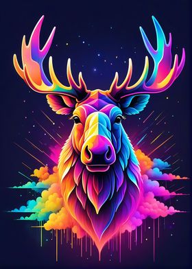 Caribou Neon Colorful