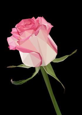 Pink Low Poly Rose