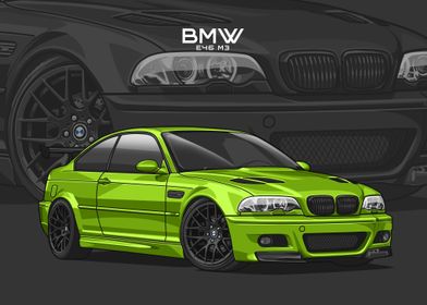 BMW E46 M3 green light