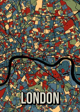 London Earthtone City Map