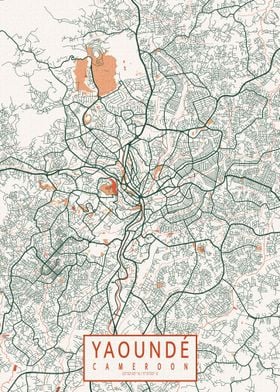 Yaounde City Map Bohemian