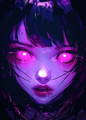 Neon Anime Girl