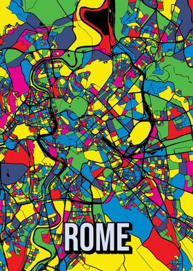 Rome Pop Art City Map