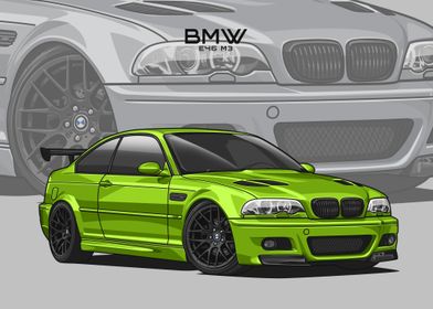 BMW E46 M3 green light