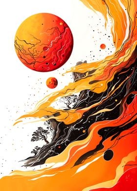 Orange Moon in Fire