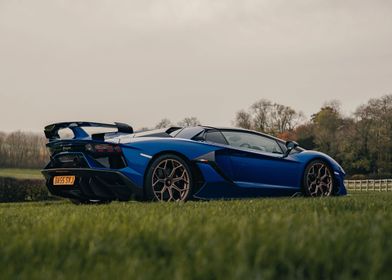 Blue lamborghini 