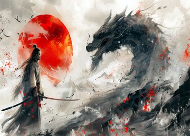 Japanese Dragon Samurai 