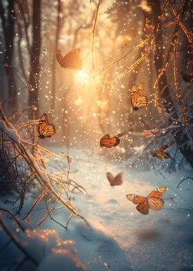 Fantasy Winter Butterflies