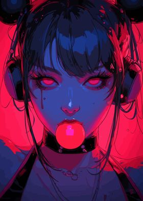 Neon Anime Girl