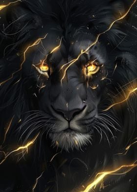 Black And Gold Lion