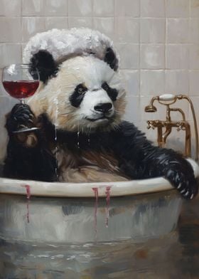 Panda Bath Glass Red Wine