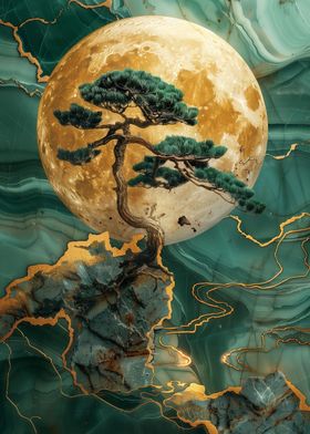 Golden Bonsai Tree Art