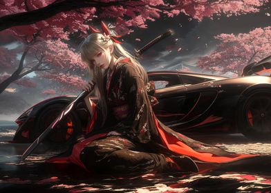 female samurai in kimono