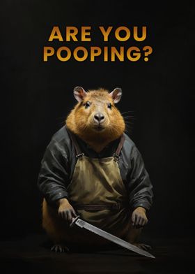 Capybara funny meme poop