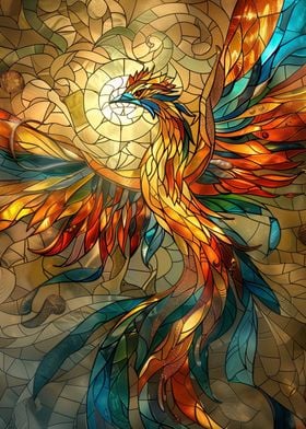 Kintsugi Phoenix Bird