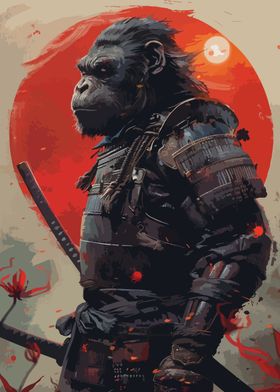 Gorilla samurai japan