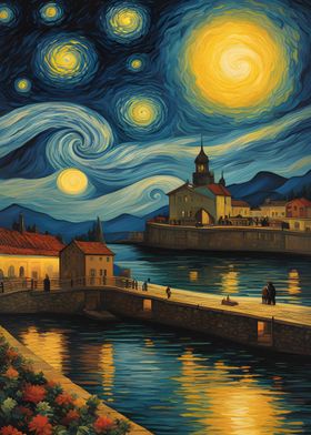 Starry Night village