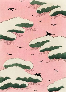 Pink sky illustration 