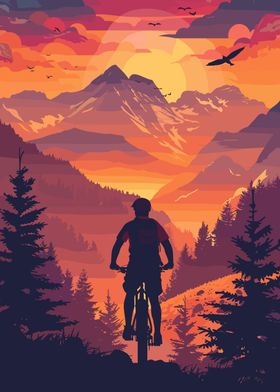 Mountainbike Scenic Sunset