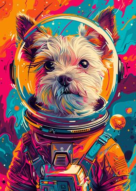 Astronaut Terrier Space