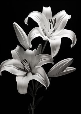 Lilies Black and White