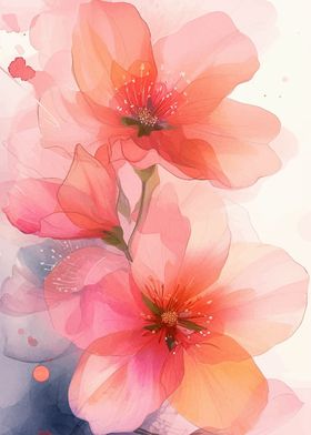 Watercolor Flower Pink