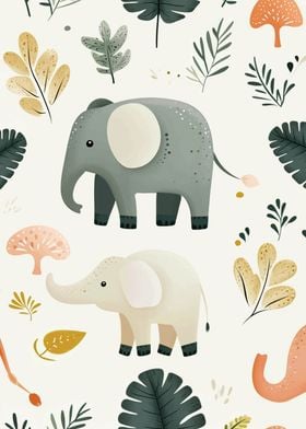 Pattern Elephants Animal