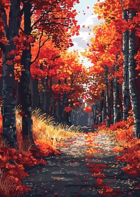 Autumn Path Pixel Art