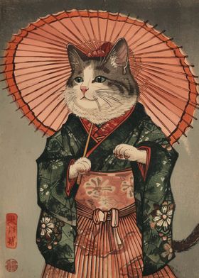 Cat Kimono Japan