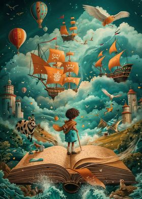 Book Pirate Ship Sky