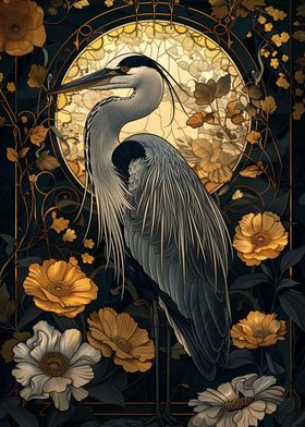 Heron Kintsugi Art