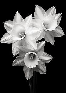 Daffodils Black and White
