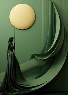 Olive green abstract