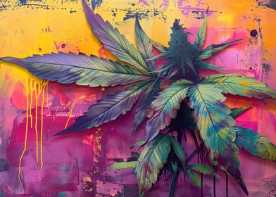 Pink Cannabis Street Mural